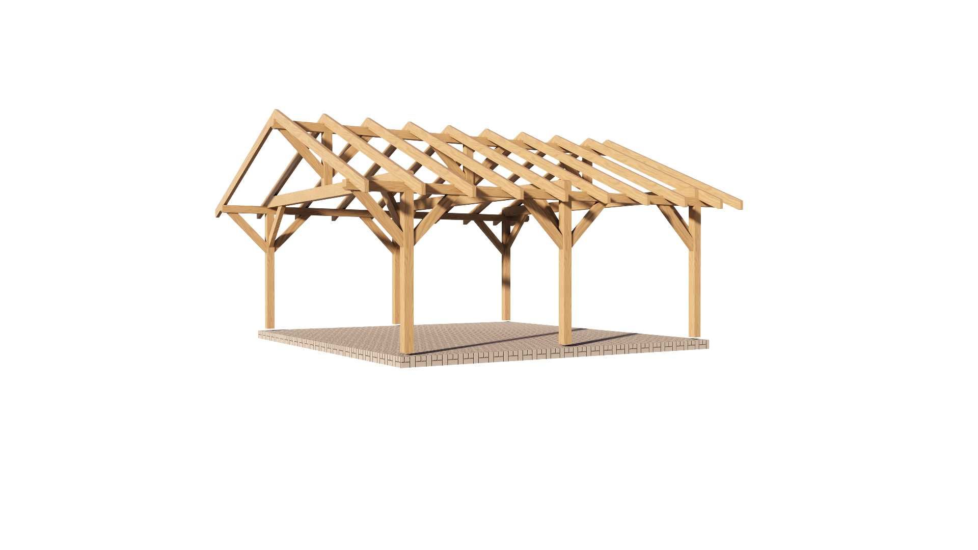 Konstrukcja wiaty dwuspadowej, Wiata samochodowa, Carport