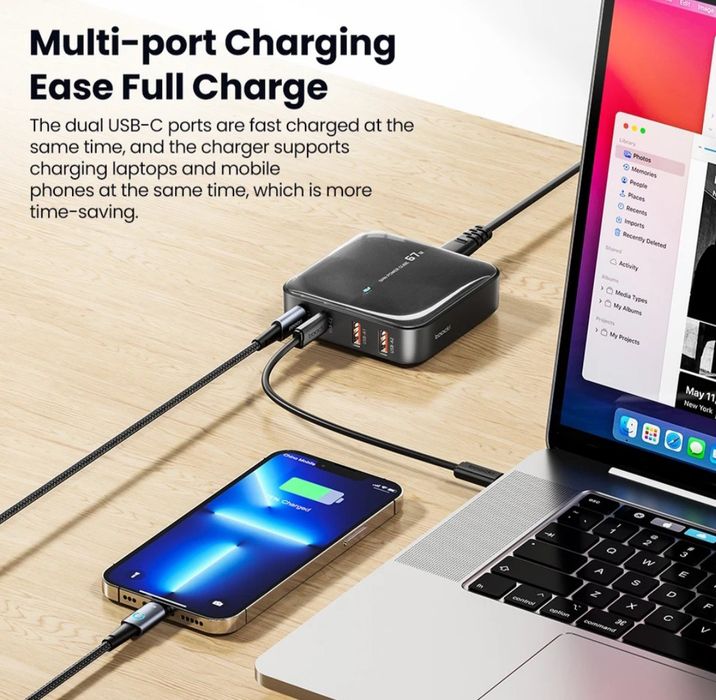 Зарядний пристрій Toocki 67W до смартфонів, планшетів, ноутбуків