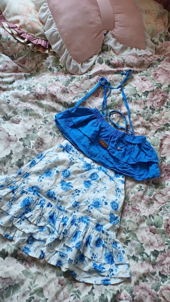 Zestaw top poolka look i spódniczka Lindex newbie