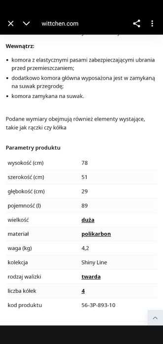 Witchen walizka duża NOWA !