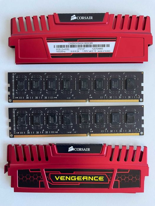 Pamięć Corsair Vengeance, DDR3, 8 GB, 1600MHz, CL9, CMZ8GX3M2A1600C9R