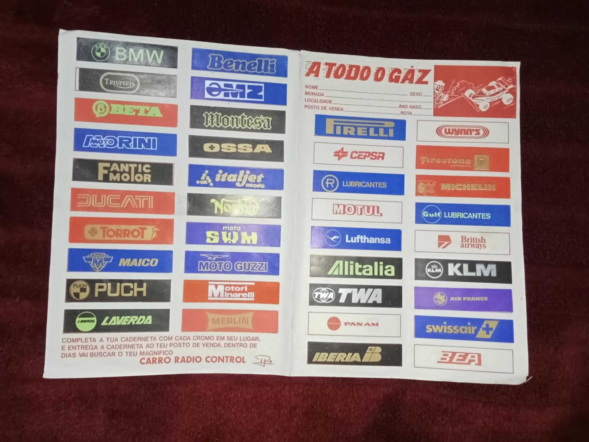 Caderneta A Todo o Gáz Anos 80