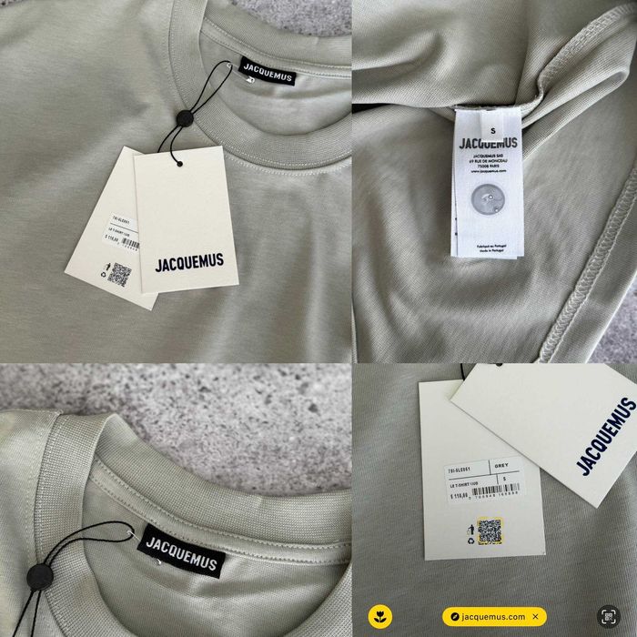 Футболка Jacquemus premium оверсайз з qr-code та бірками i57/7433