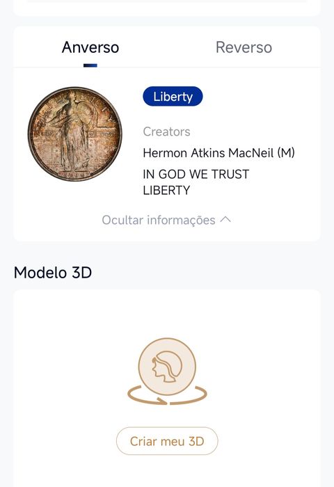 Moeda em Prata 0,900 U.S.A