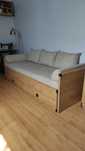 Rozkładane łóżko/sofa BRW Indiana 160x200 sosna antyczna z pojemnikiem