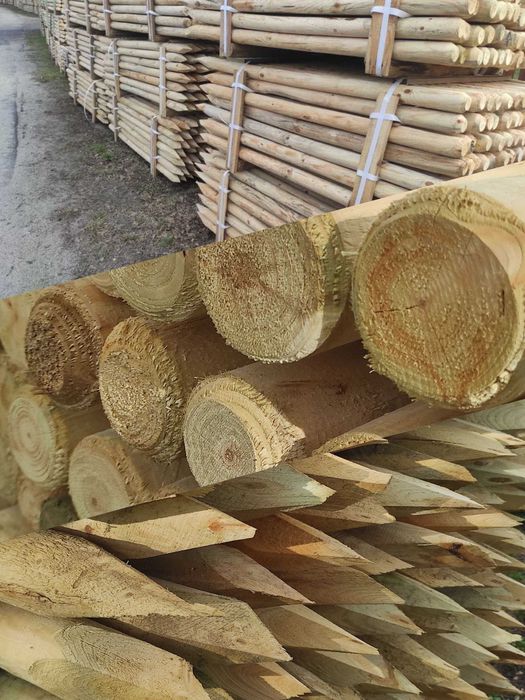 Paliki i Palisady toczone  do Sadzenia drzewek i Ogrodzeń