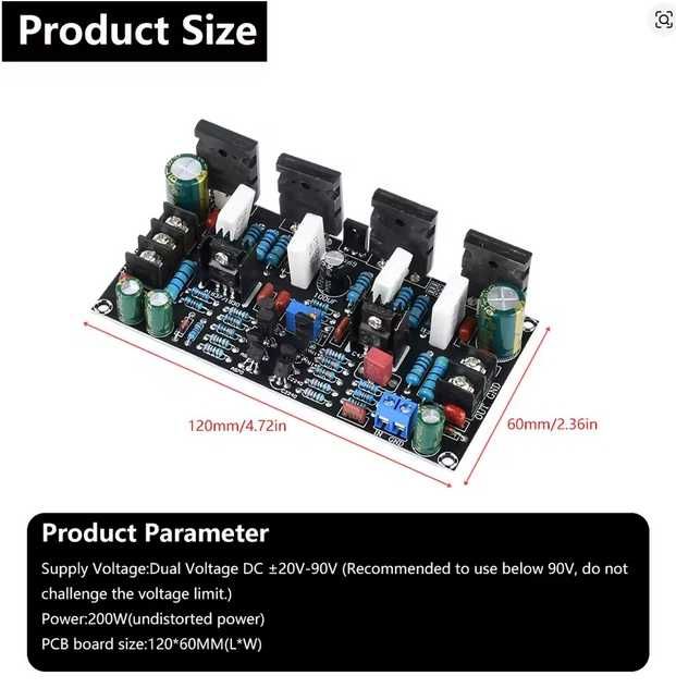 200Вт mono на  2SA1943 + 2SC5200