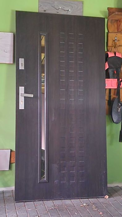 Drzwi zewnętrzne wejściowe WIKĘD brązowe stan bdb