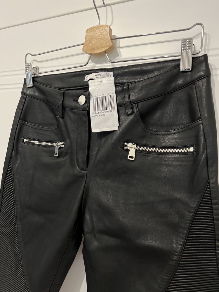 Nowe z metkami skórzane spodnie marki Mango rozmiar 36