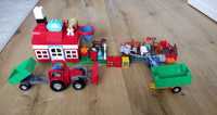 LEGO DUPLO FARMA, zwierzęta, ciągnik, budynek, zagroda