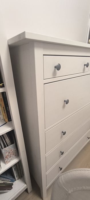 Komoda Hemnes, biała bejca, 6 szuflad