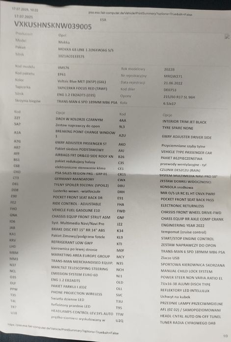 Opel Mokka 1,2 Turbo GS-Line . Zarejestrowany