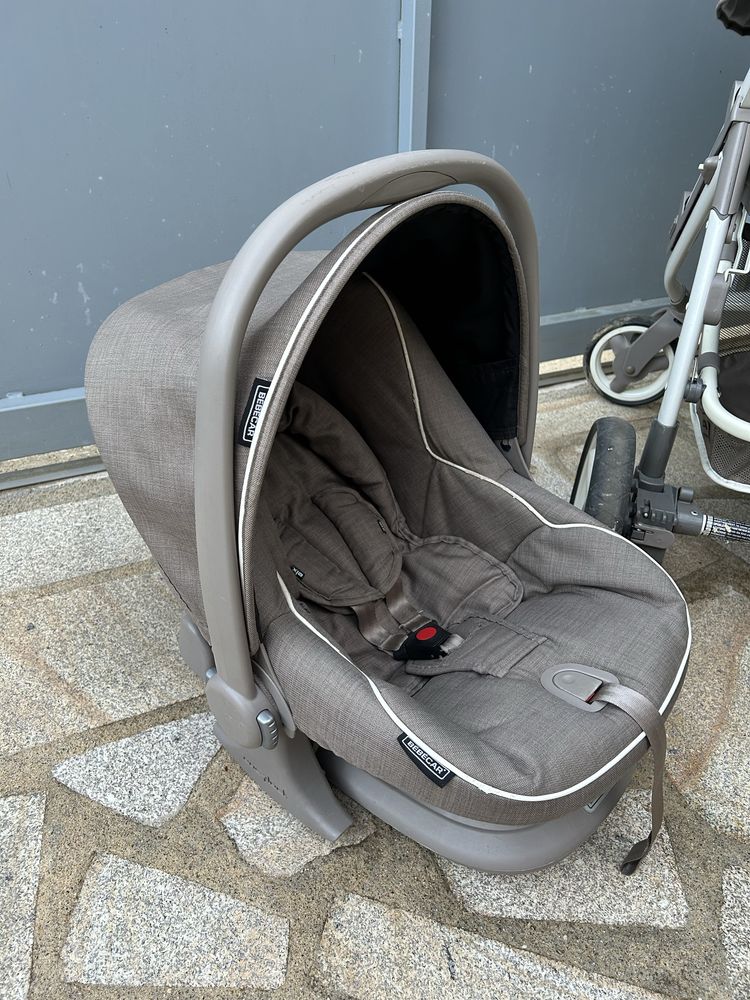 Carrinho de bebe trio bebecar com isofix para carro + acessórios