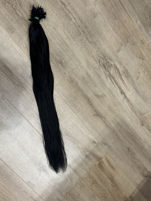 Волосы для наращивания 75 см черные