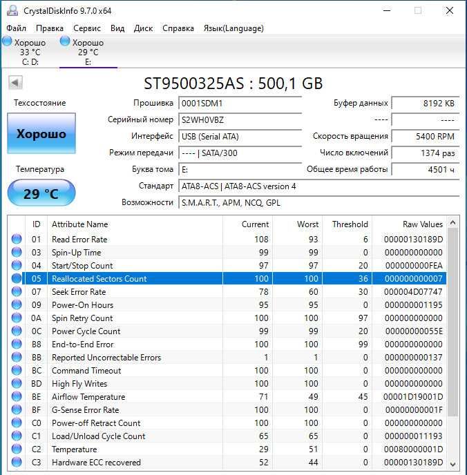 Жорсткий диск HDD для ноутбука 500 Гб, SATA 3