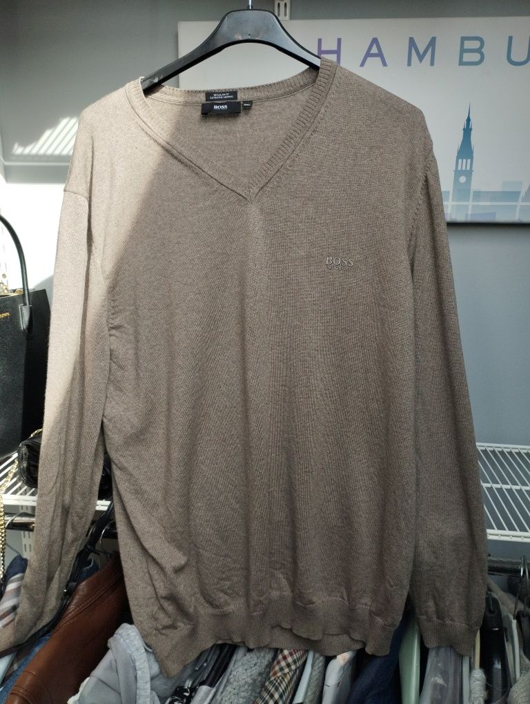 Sweter męski Hugo Boss extrafine merino wełna czysta Virgin wool