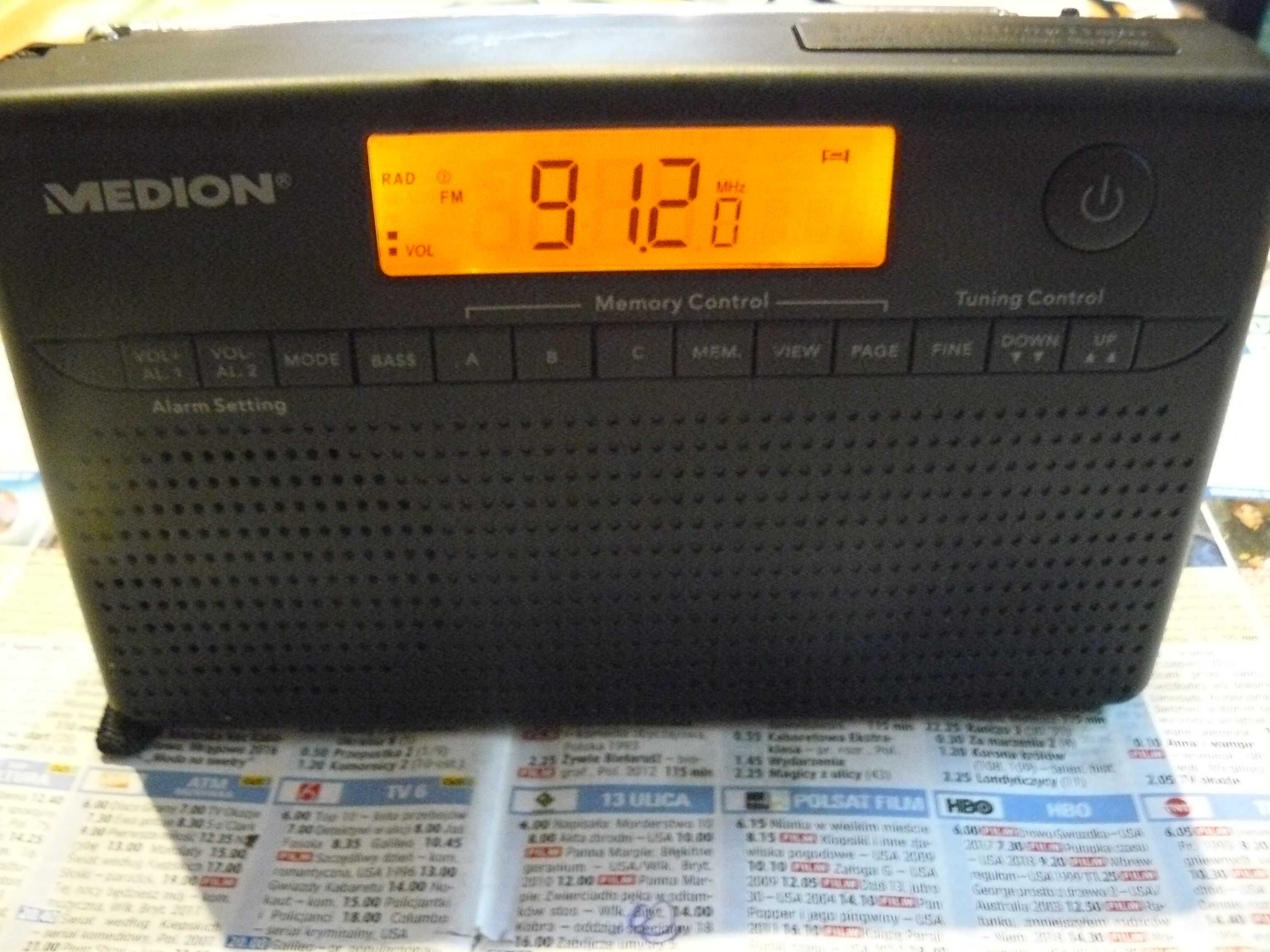 Radio przenośno-turystyczne Medion programator stacji