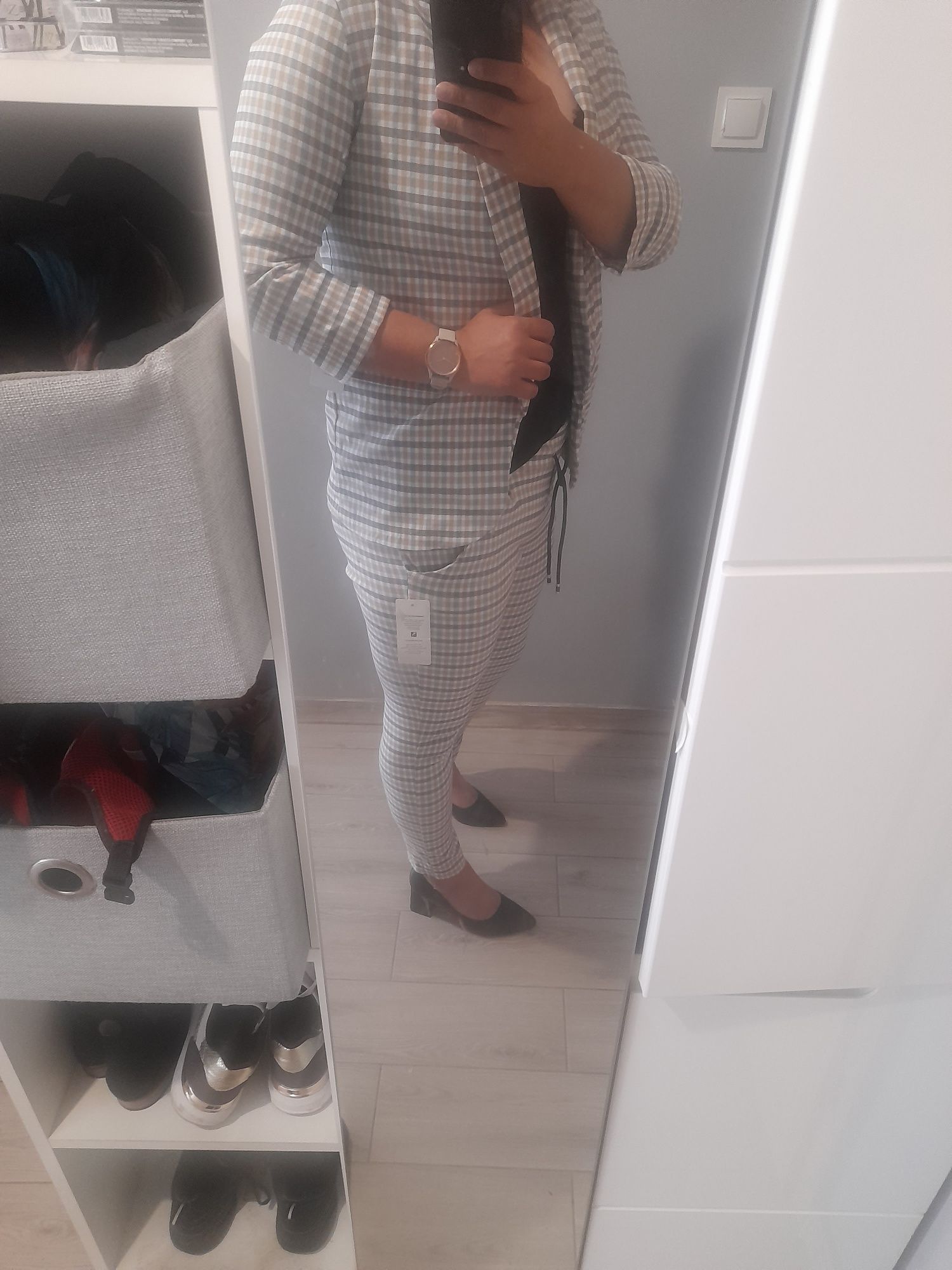 Garnitur damski w kratkę new collection