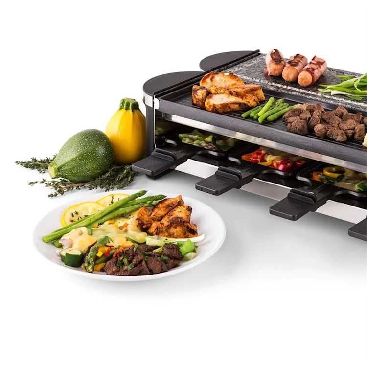 Raclette grill elektryczny Klarstein Tenderloin 50/50 czarny 1200 W