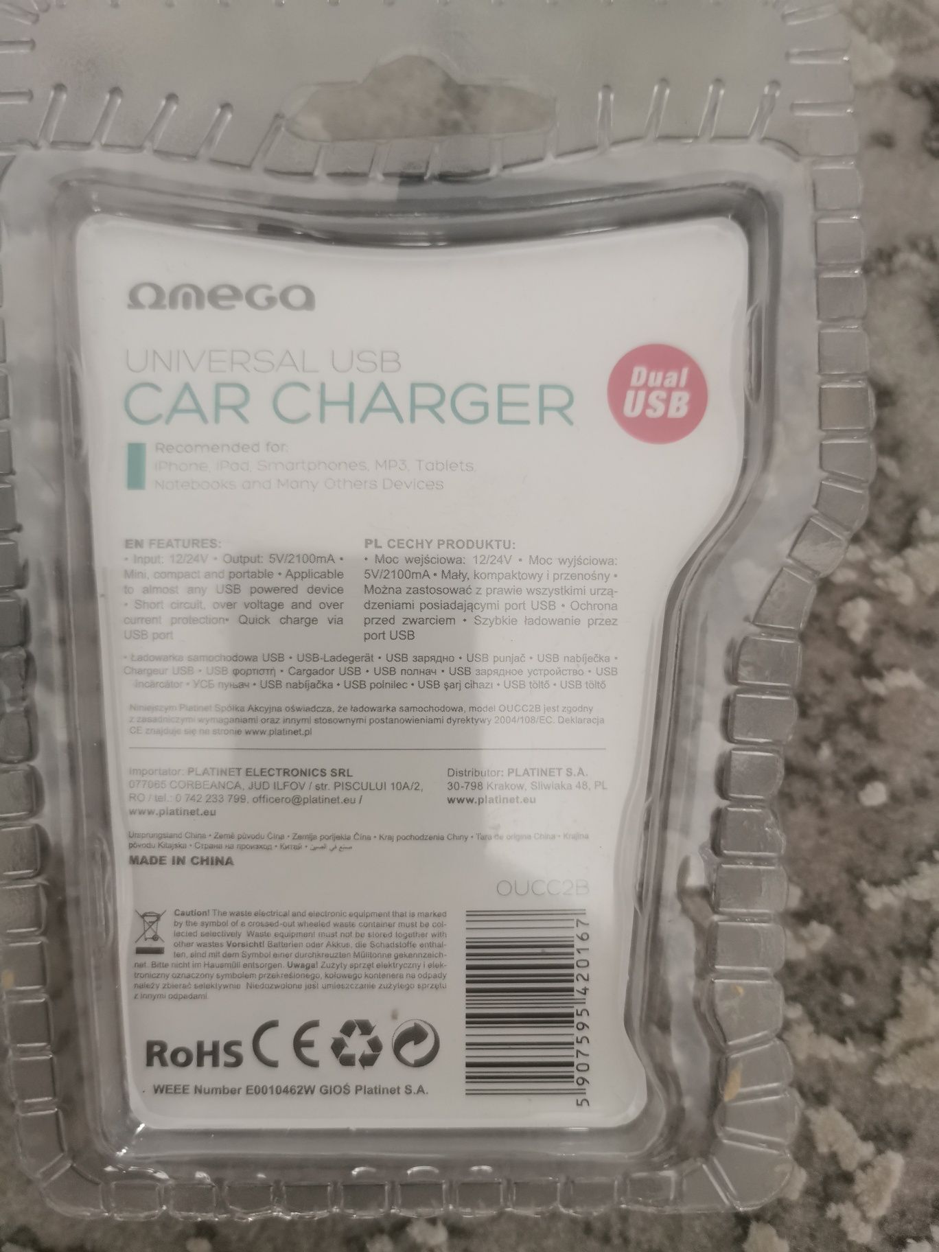 Ładowarka samochodowa Dual USB