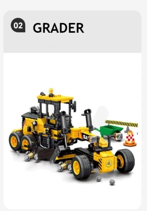 Конструктор грейдер GRADER 451 шт Sembo трактор бульдозер экскаватор
