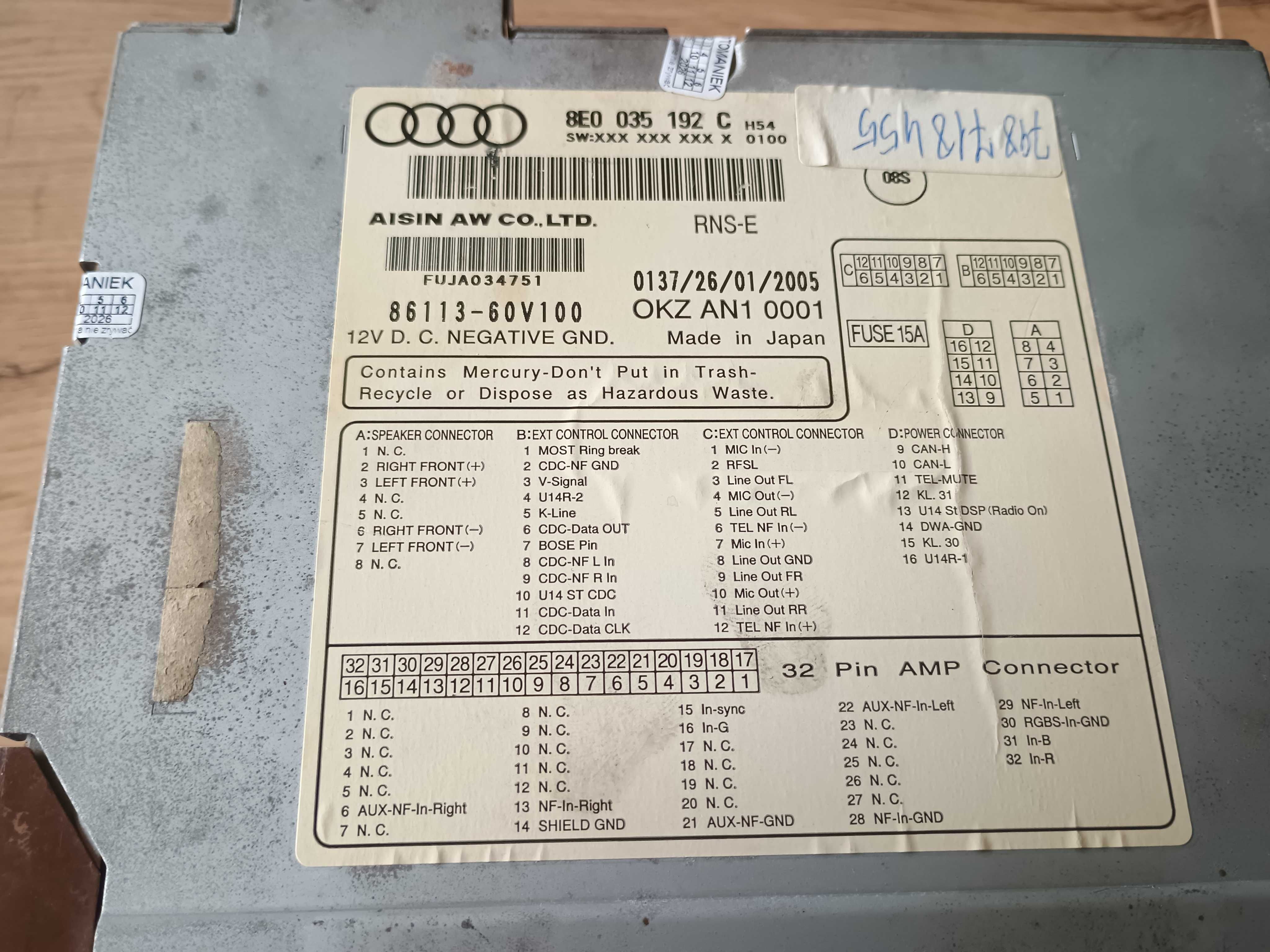 Audi navigation a4 b6  b7 radio RNS-E  + klucze do wyjmowania