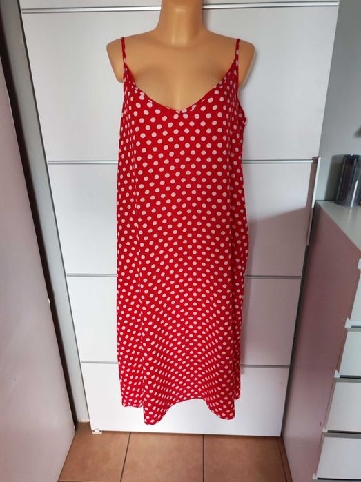 grochy kropki groszki sukienka na lato 5XL r 50 bawełna 100%
