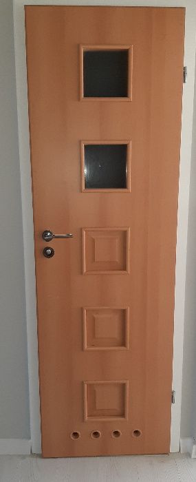 Drzwi wewnętrzne łazienkowe DREE buk skrzydło drzwiowe szyby 64 cm