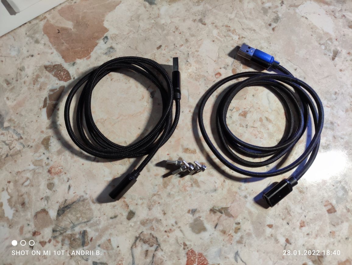 Магнітний кабель 2 шт + 3 конектора micro USB + 2 конектора type C