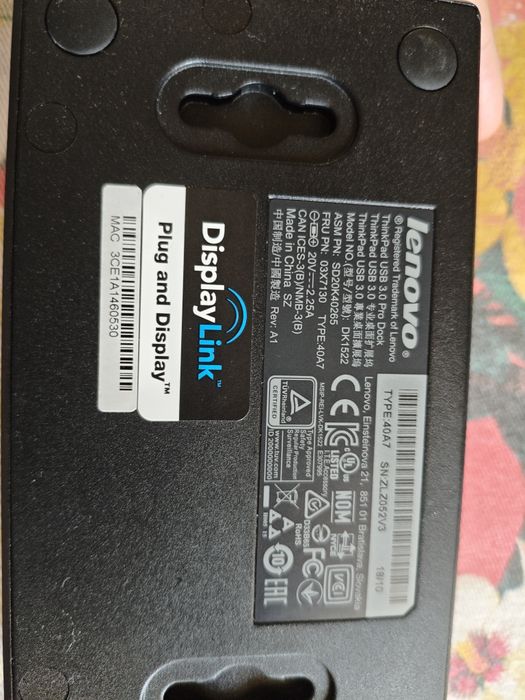 Docking Station Lenovo ThinkPad USB 3.0 Pro