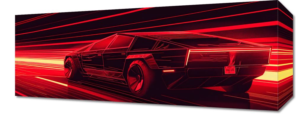 Obraz 50x20cm Prędkość w Czerwonym Neonie