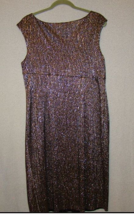 Suknia wizytowa srebrna w rozmiarze L