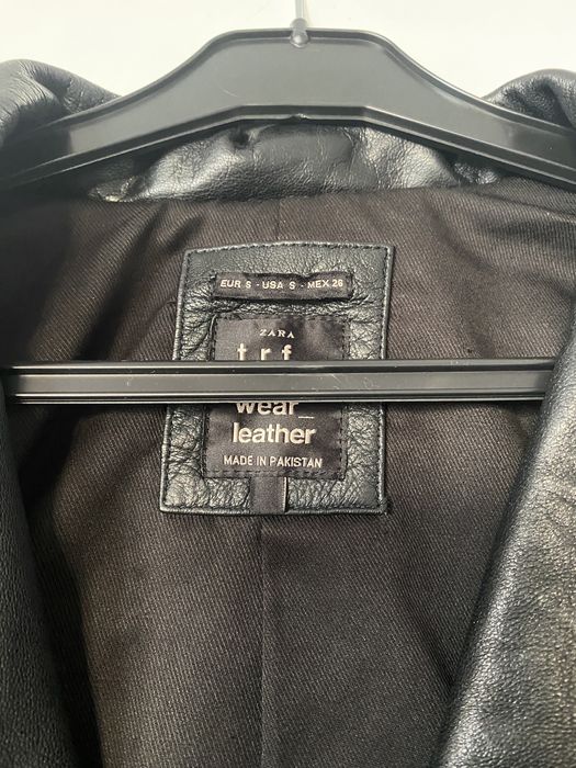 Casaco biker cabedal pele zara