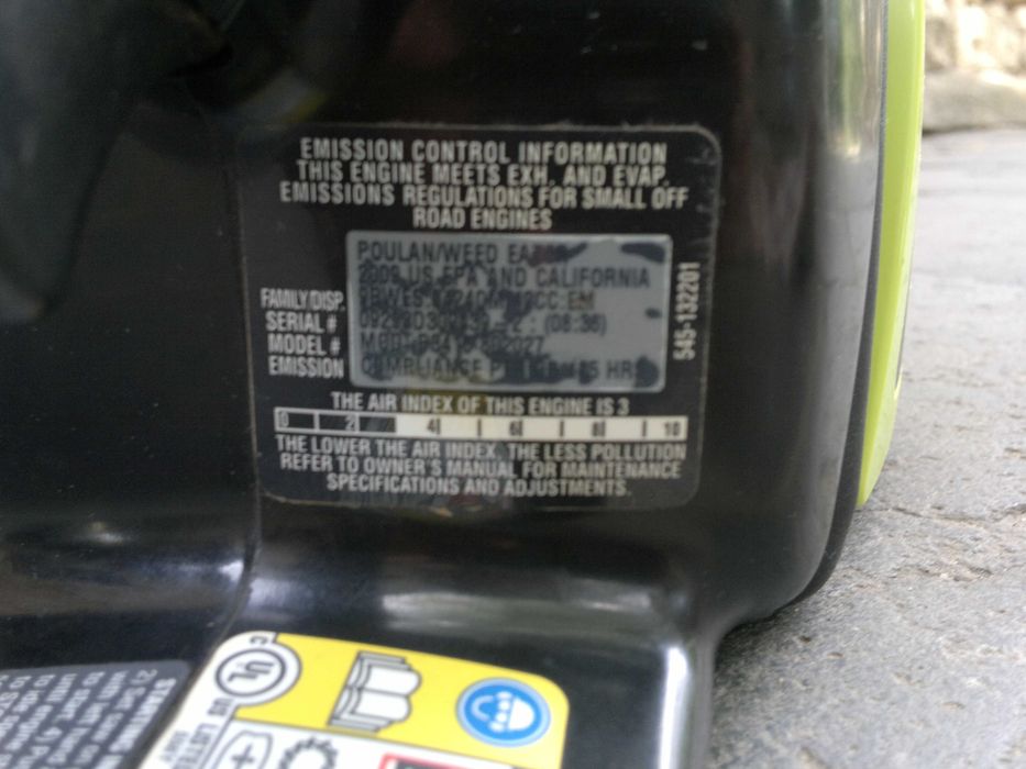 Продаю бензопилу Poulan Model P3416, Assembled in USA