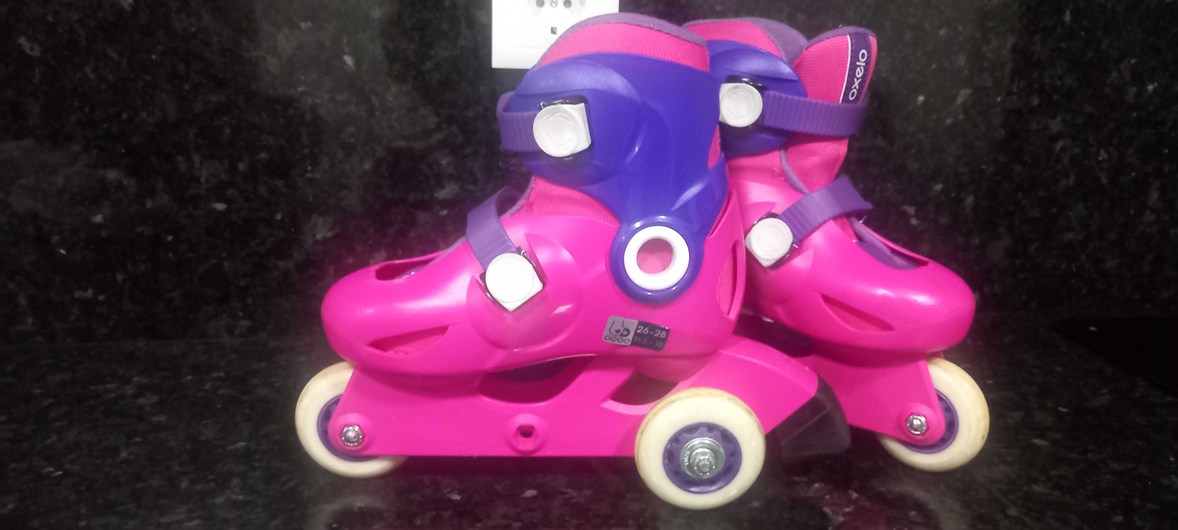 Patins menina com proteções