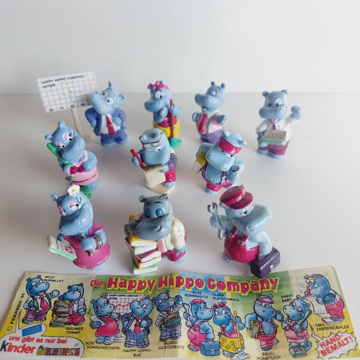 Кіндер колекція фігурки Бегемоти Голівуд, офісні, пляжні / палубні