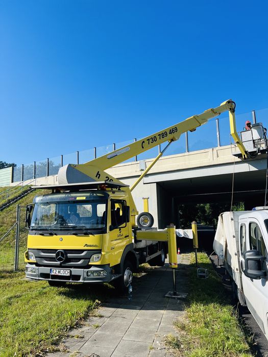 Wynajem podnośnik koszowy zwyżka przyłacza elektryczne  wycinka drzew