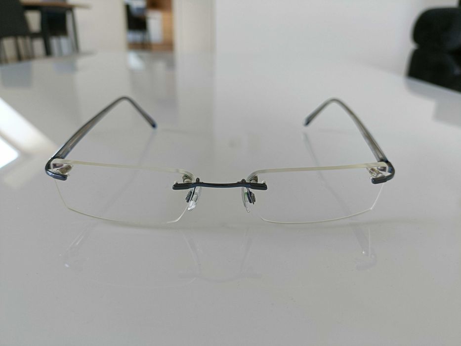 Okulary korekcyjne Fielmann Granatowe + Etui Stan Perfekcyjny