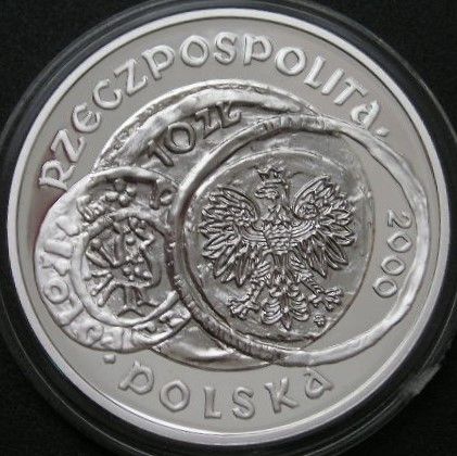 Polska 10 złotych 2000 - Zjazd w Gnieźnie - srebro - stan menniczy