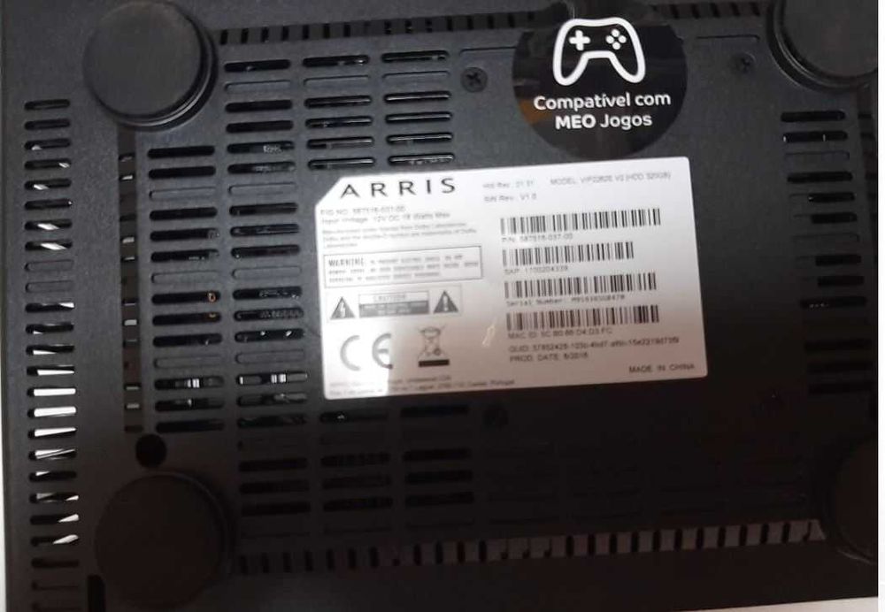 Recetor de TV fibra e jogos ARRIS MEO