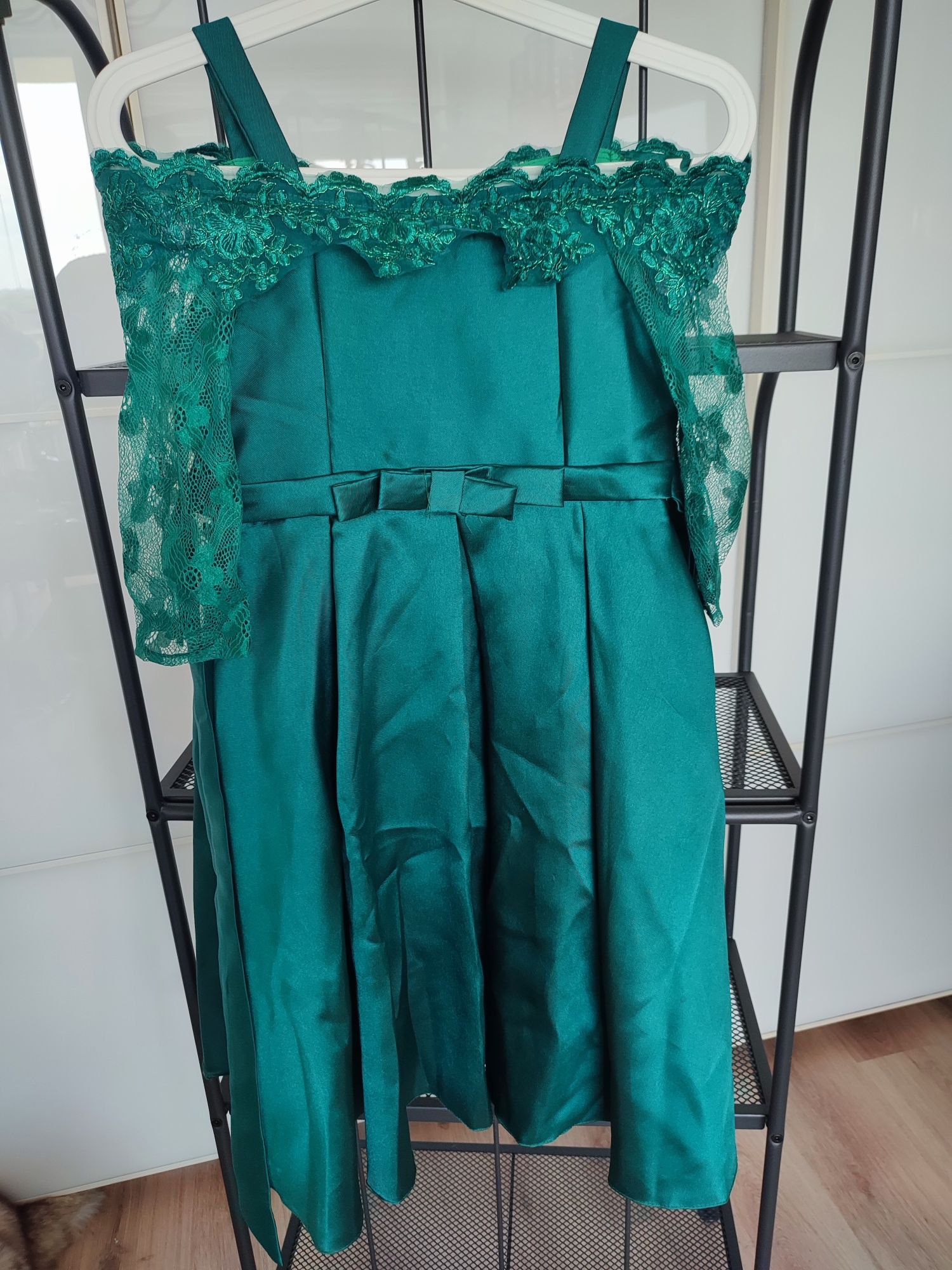 Sukienka zielona 150 cm balowa Godula