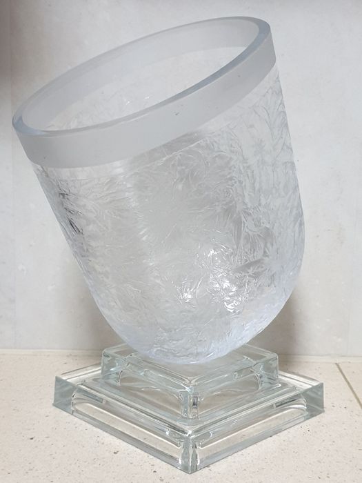 Raro imponente balde de gelo em cristal Mortensen Marinha Grande