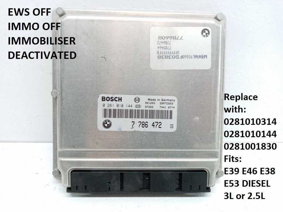 STEROWNIK ECU DME m57d30 immo OFF BMW e46 330D 3.0D M57 bez EWS stage1