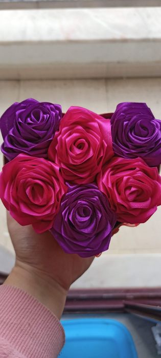 Caixas de rosas em cetim - Prenda Eterna