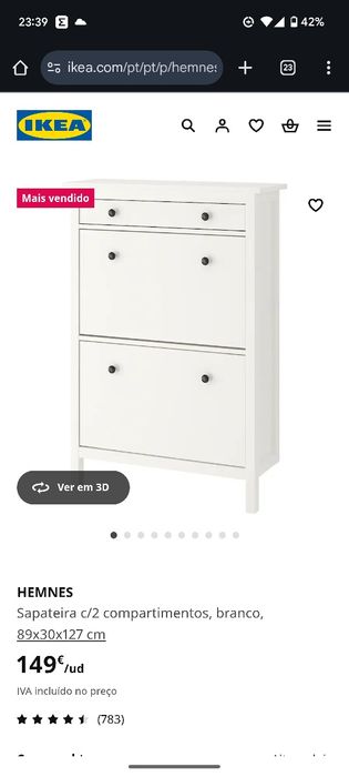 Sapateira Hemnes IKEA