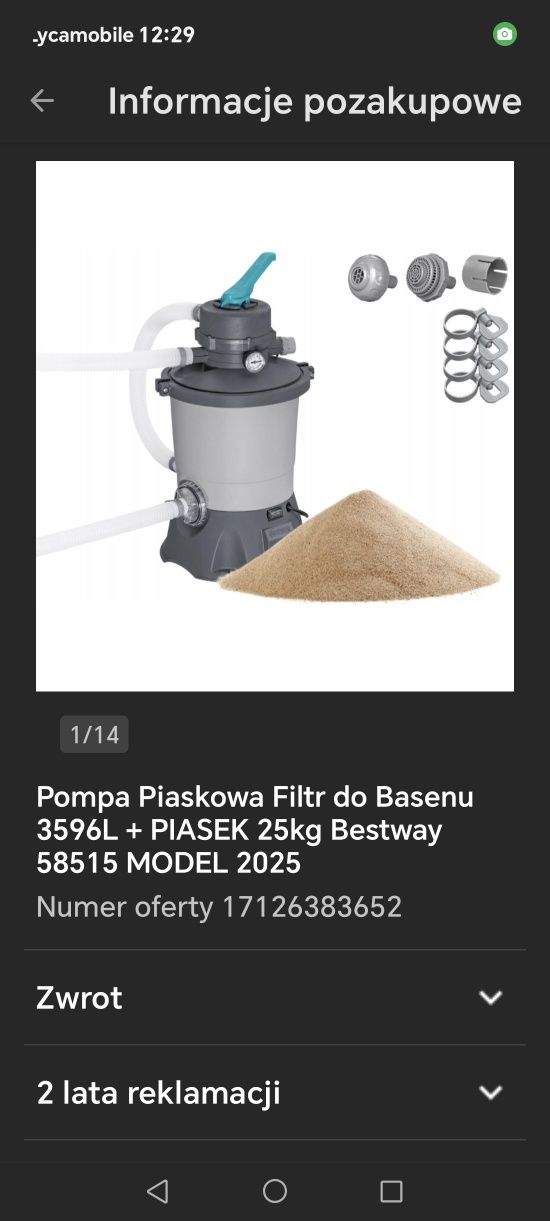 Sprzedam Basen z akcesoriami +Chemi+ Pompę Piaskową