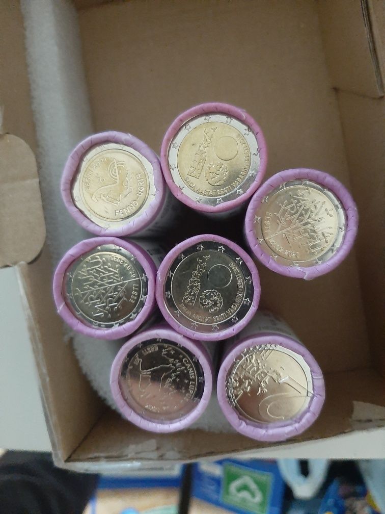 Rolos moedas de 2 euros comemorativas