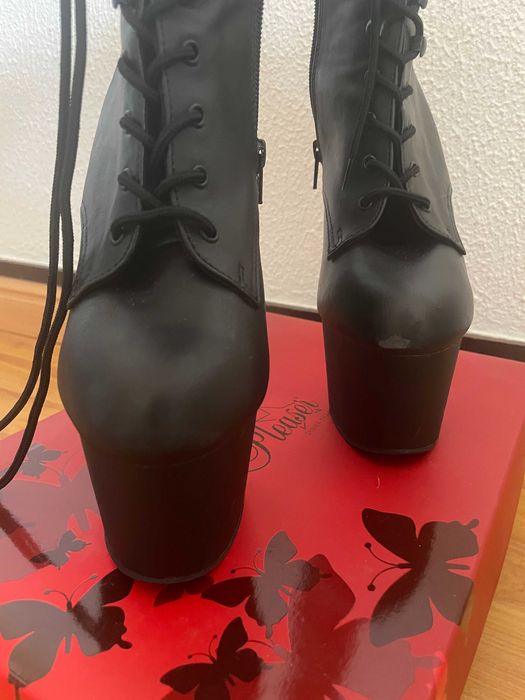 7INCH PLEASER BOOTS for strip dance/frame up, 6UK-9US-39EU,black