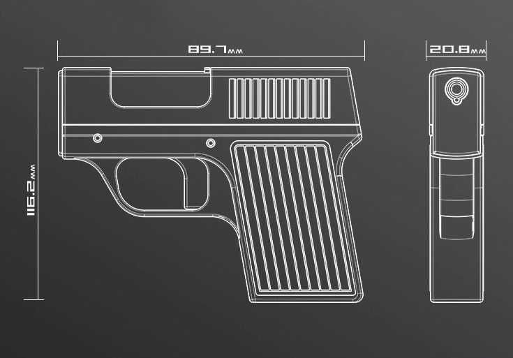 Papierośnica 10 Papierosów Zapalniczka Pistolet Prezent