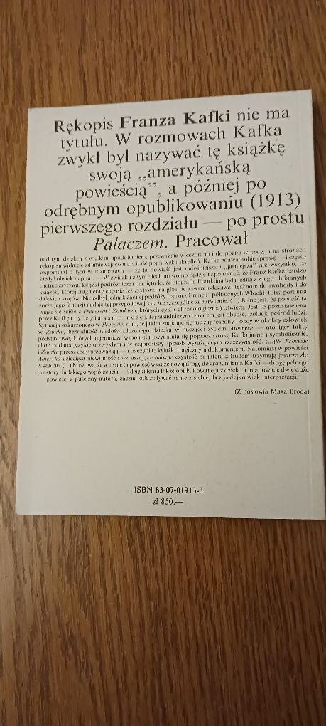 F.Kafka.  Proces.  Zamek.  Ameryka.